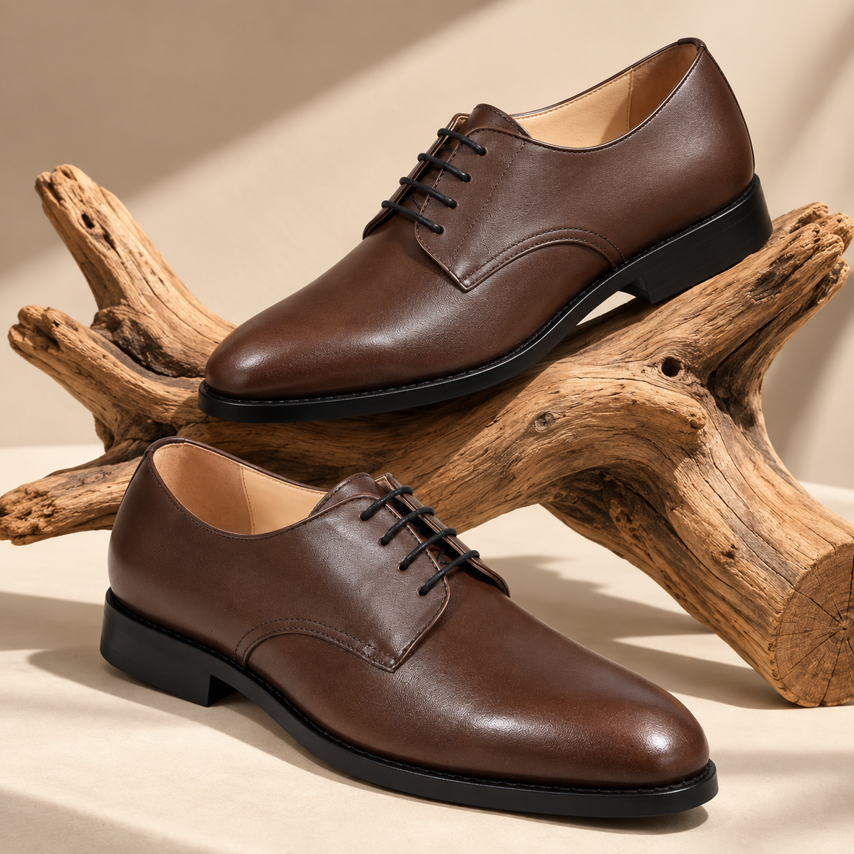 Premium Genuine Leather Classic Lace-Up Formal Shoes | Brown | Elegant Oxford Design | Durable Sole | Office & Occasion Wear