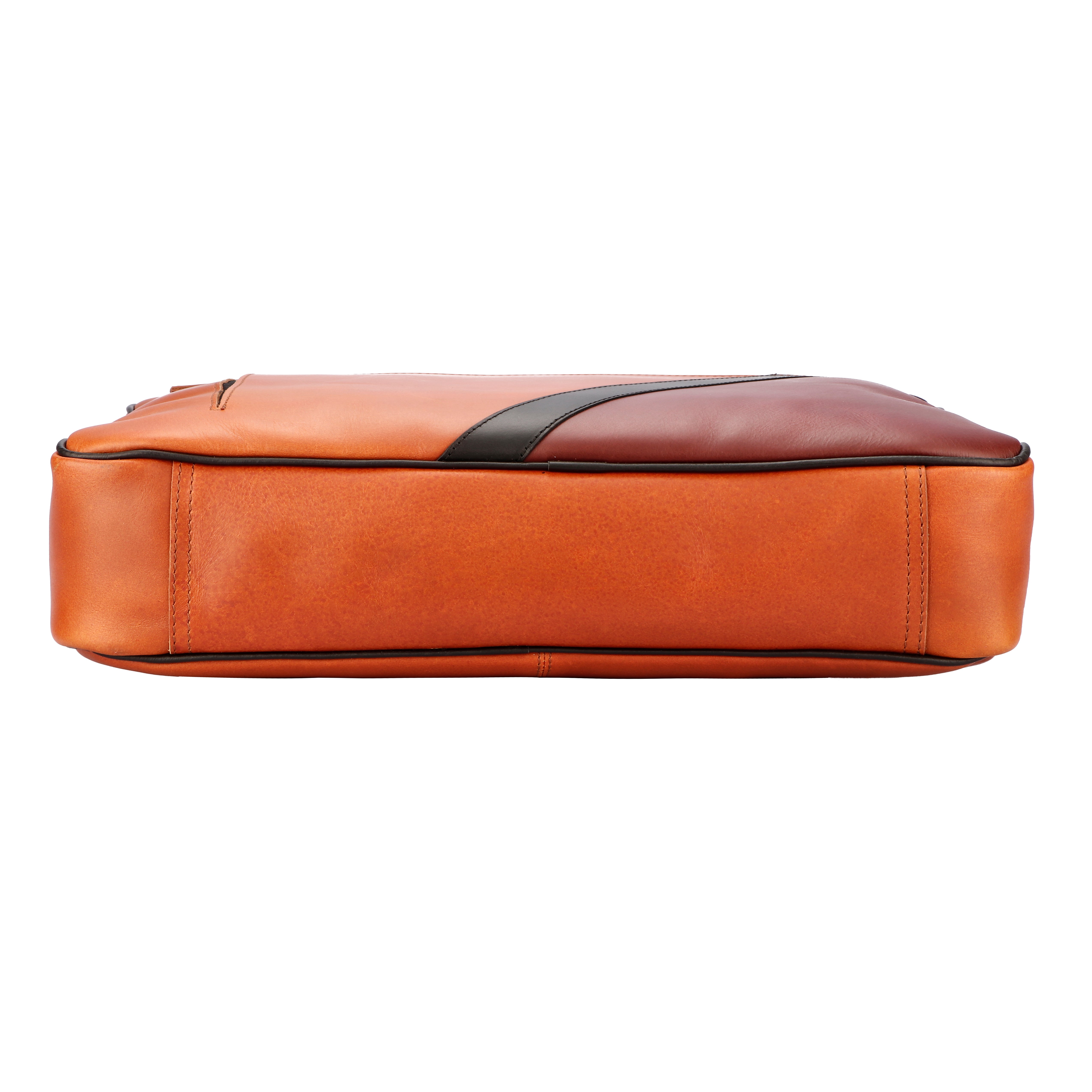 Premium Two-Tone Leather Office & Laptop Bag with Detachable Shoulder Strap