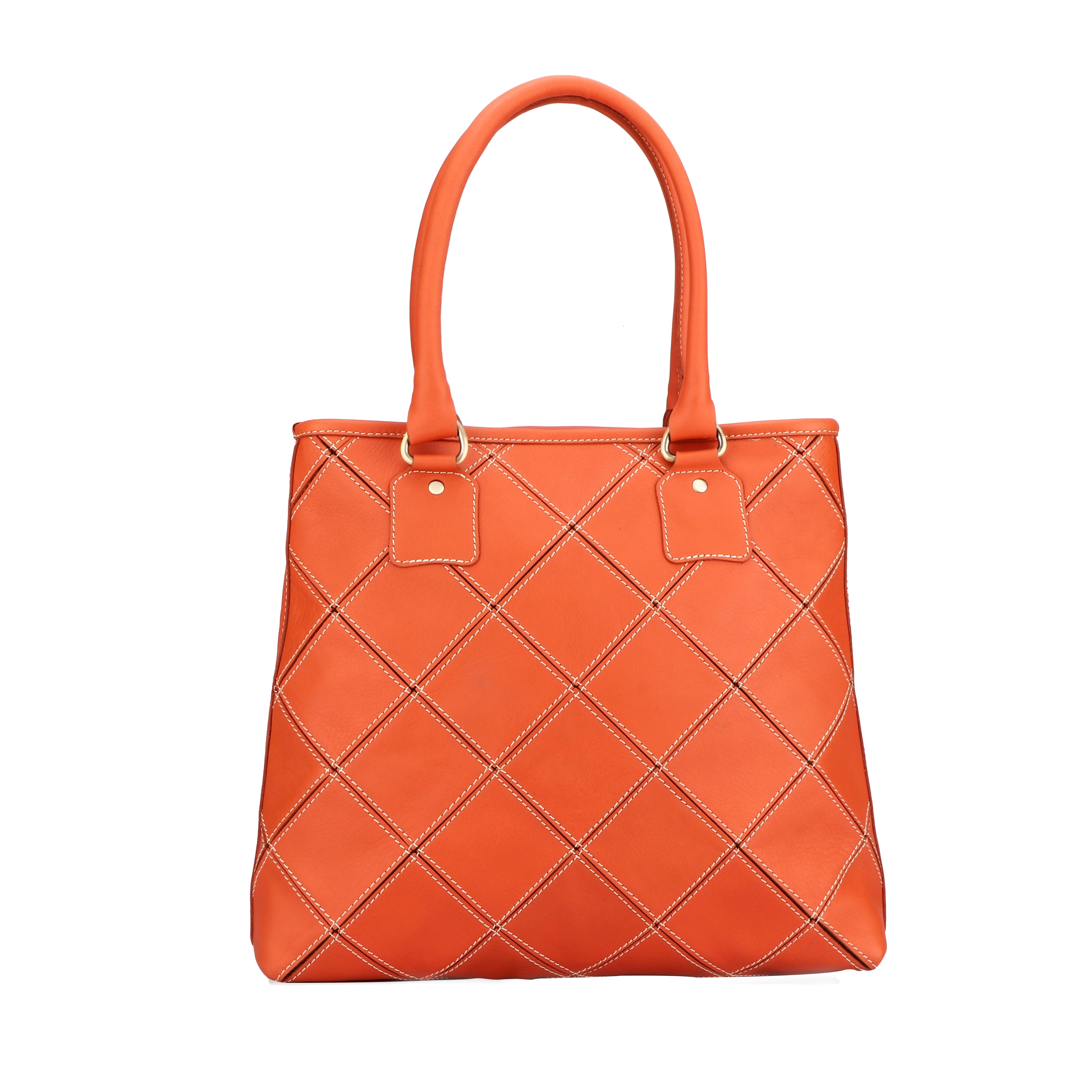 Premium Quilted Leather Tote Bag with Zip Closure