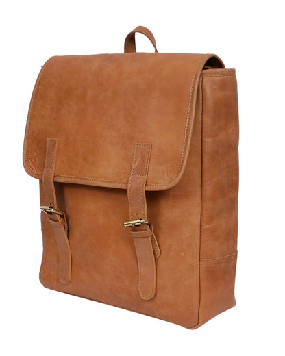 Elevate Your Style with our Classic Tan Leather Backpack. - CELTICINDIA