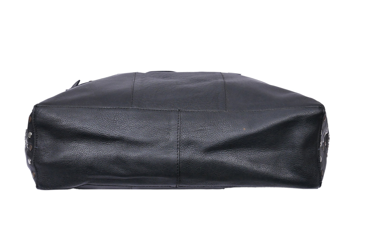 Elegance Redefined: Introducing the Black Leather Shoulder Bag with Ri ...