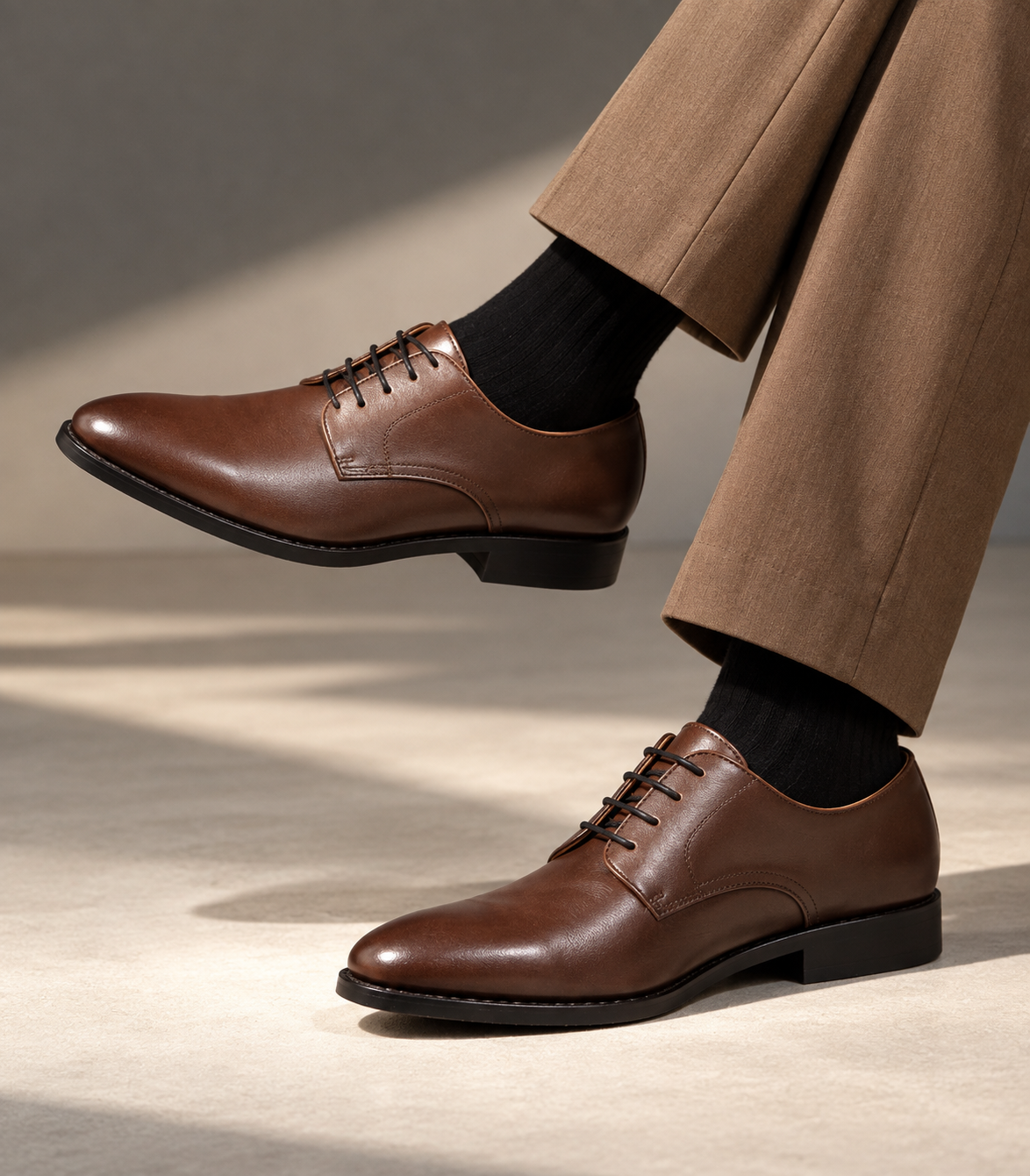 Premium Genuine Leather Classic Lace-Up Formal Shoes | Brown | Elegant Oxford Design | Durable Sole | Office & Occasion Wear