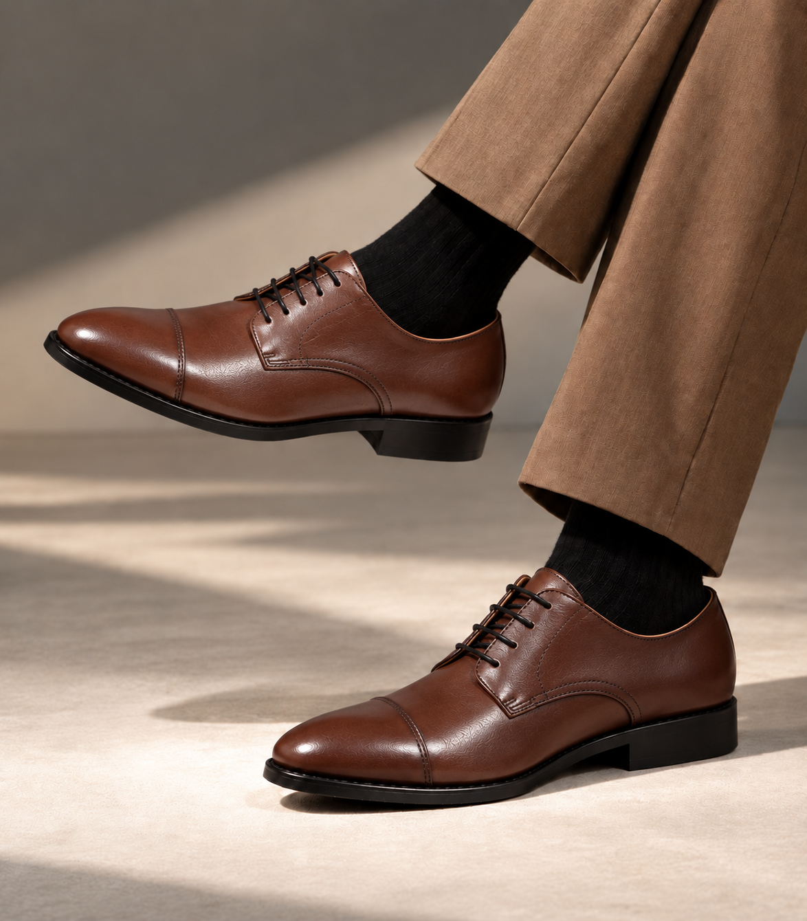 Premium Genuine Leather Cap Toe Lace-Up Formal Shoes | Classic Oxford Style | Office & Business Wear