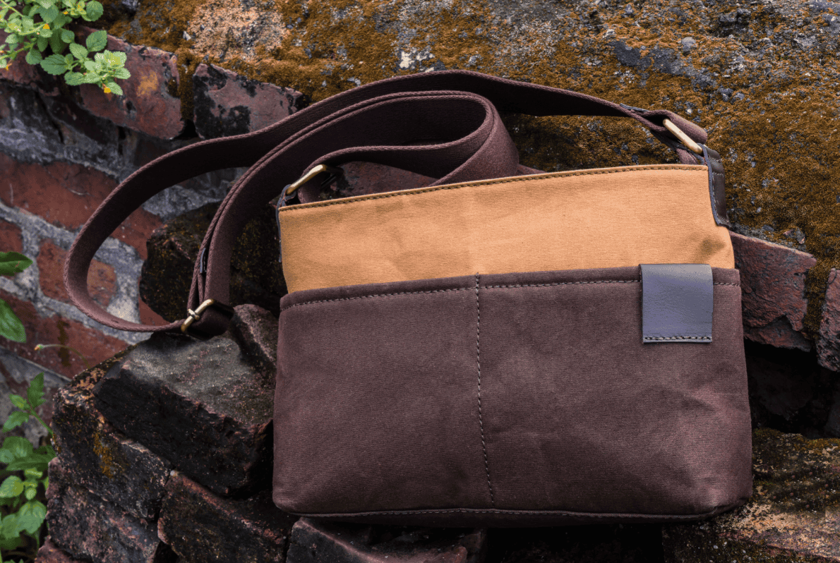 Brown and Tan Canvas Sling Bag - A Stylish and Functional Companion - CELTICINDIA