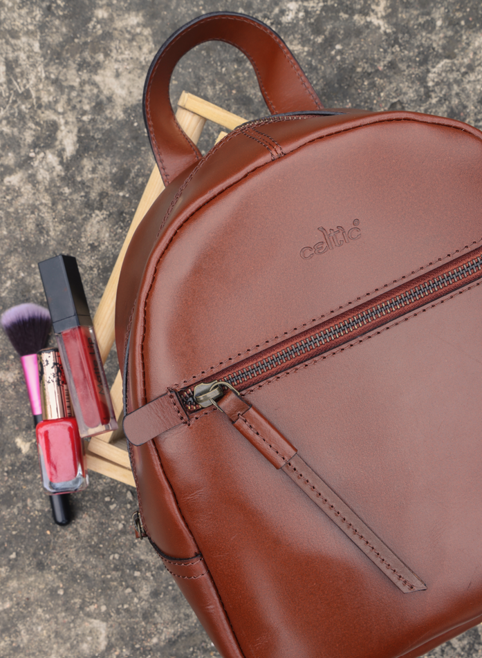 Stylish Small Leather Backpack: Durable & Chic Carryall - CELTICINDIA