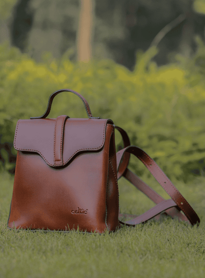 Chic Brown Small Backpack: Elevate Your On-the-Go Style with Fashion and Functionality. - CELTICINDIA