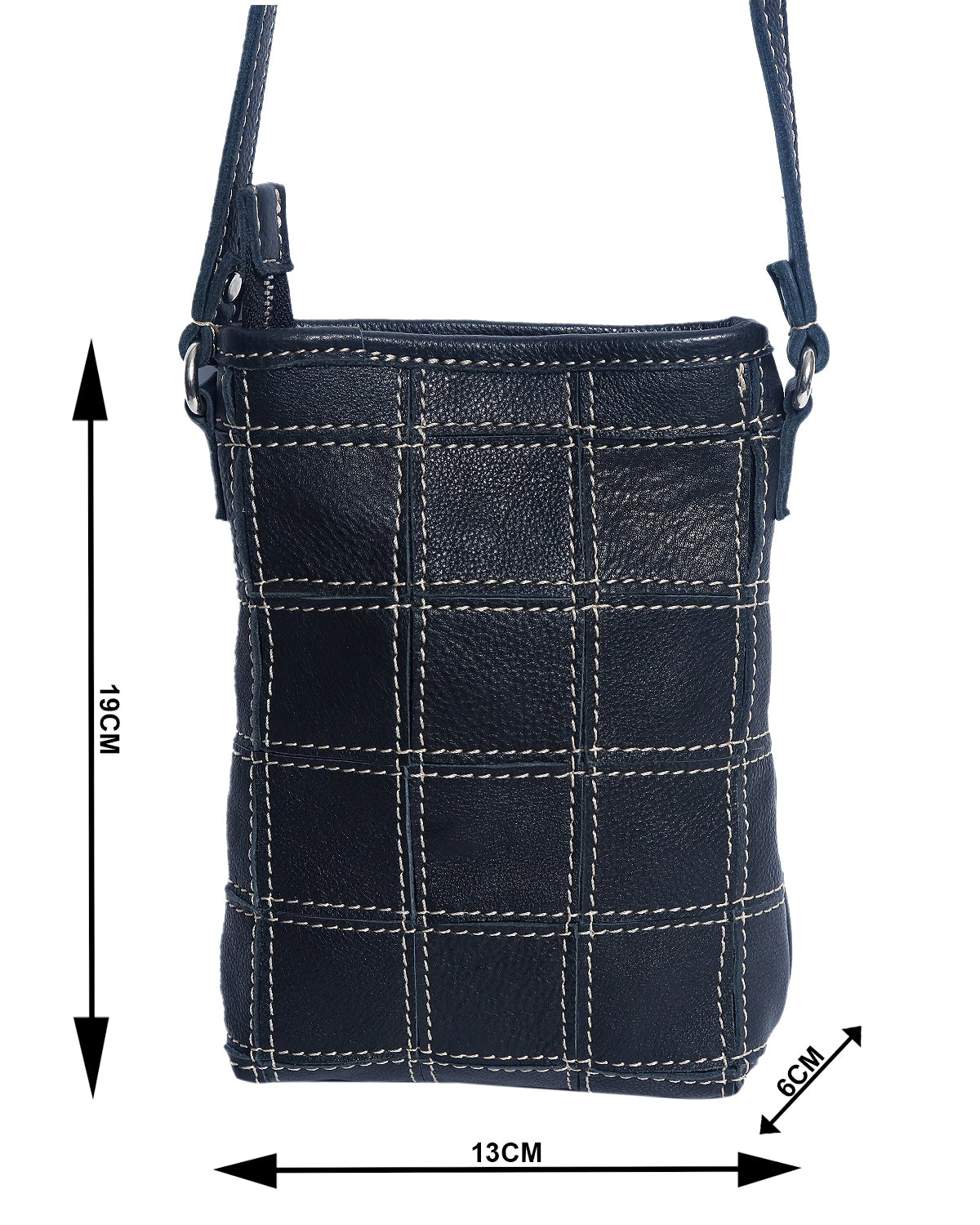 Minimal Crossbody Phone Pouch with  Strap & Secure Zip Closure