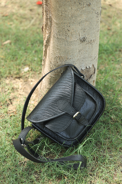 Luxurious Black Leather Embossing Bags – Elevate Your Style, ART:- BG-1364