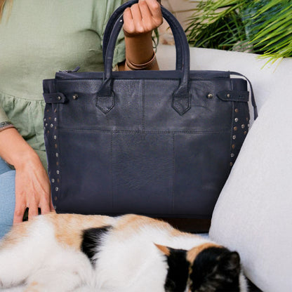 Elegance Redefined: Introducing the Black Leather Shoulder Bag with Ripits. Art: BG-1496