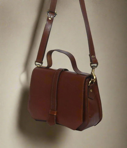 Classic Brown Leather Sling Bag - The Epitome of Style and Functionality.  Art: BG-1415