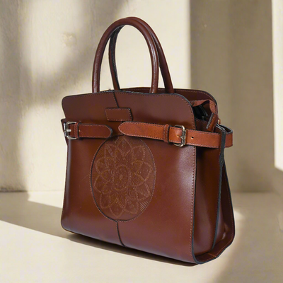  brown or black color pure leather Shoulder bag for girls and women with glorious design | Party wear.  Art: BG-1555