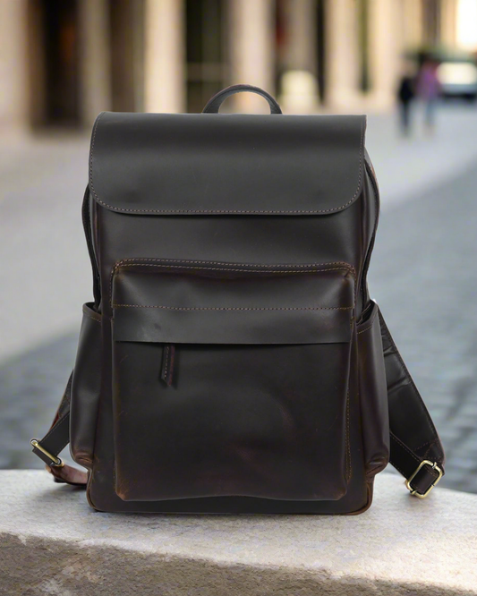 Timeless Elegance: Brown Leather Backpack - Your Perfect Companion. Art: BG-1392