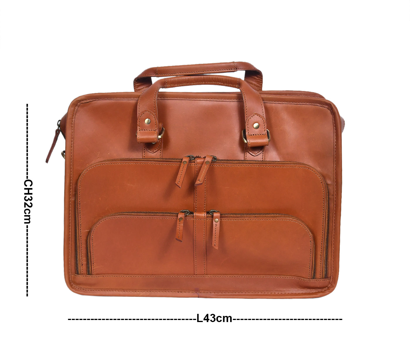 Premium Leather Laptop Office Bag with Multi Pockets & Adjustable Shoulder Strap