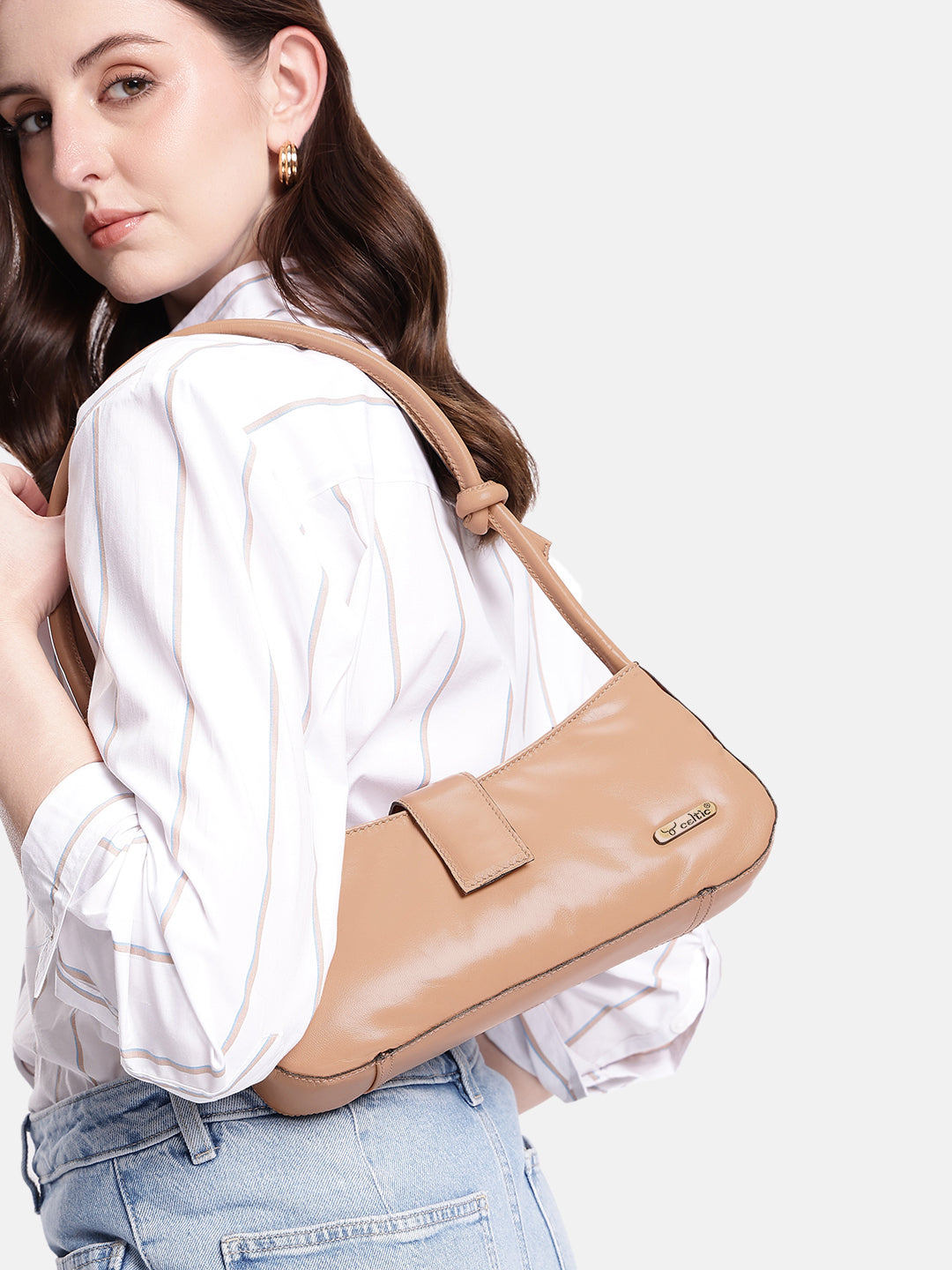 Premium  Leather Hand & Shoulder Bag for Women with Bow Detail