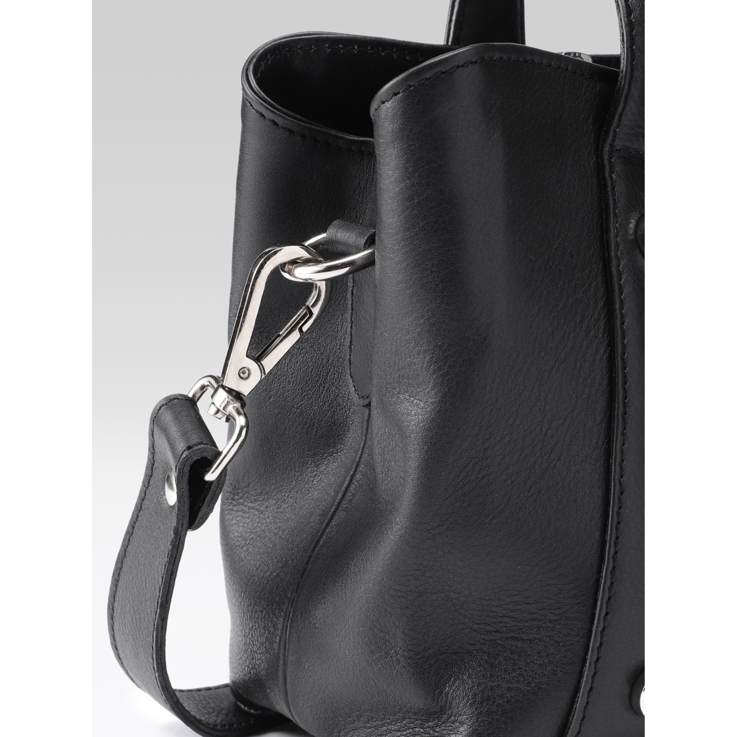 Premium Structured Leather Handbag with Dual Carry Handles, Adjustable Strap & Zip Pocket