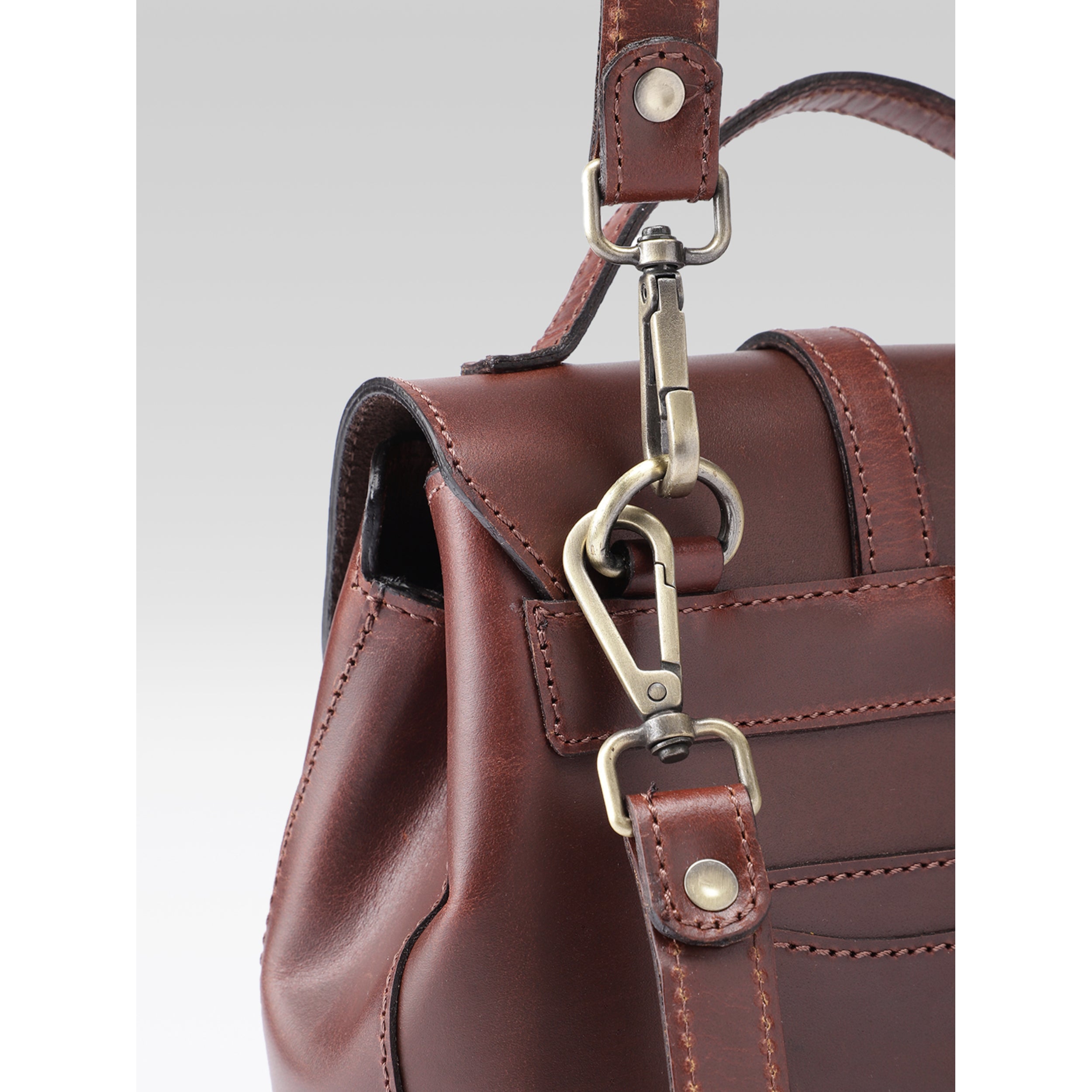 Premium Genuine Leather Mini Backpack for Women with Flap Closure