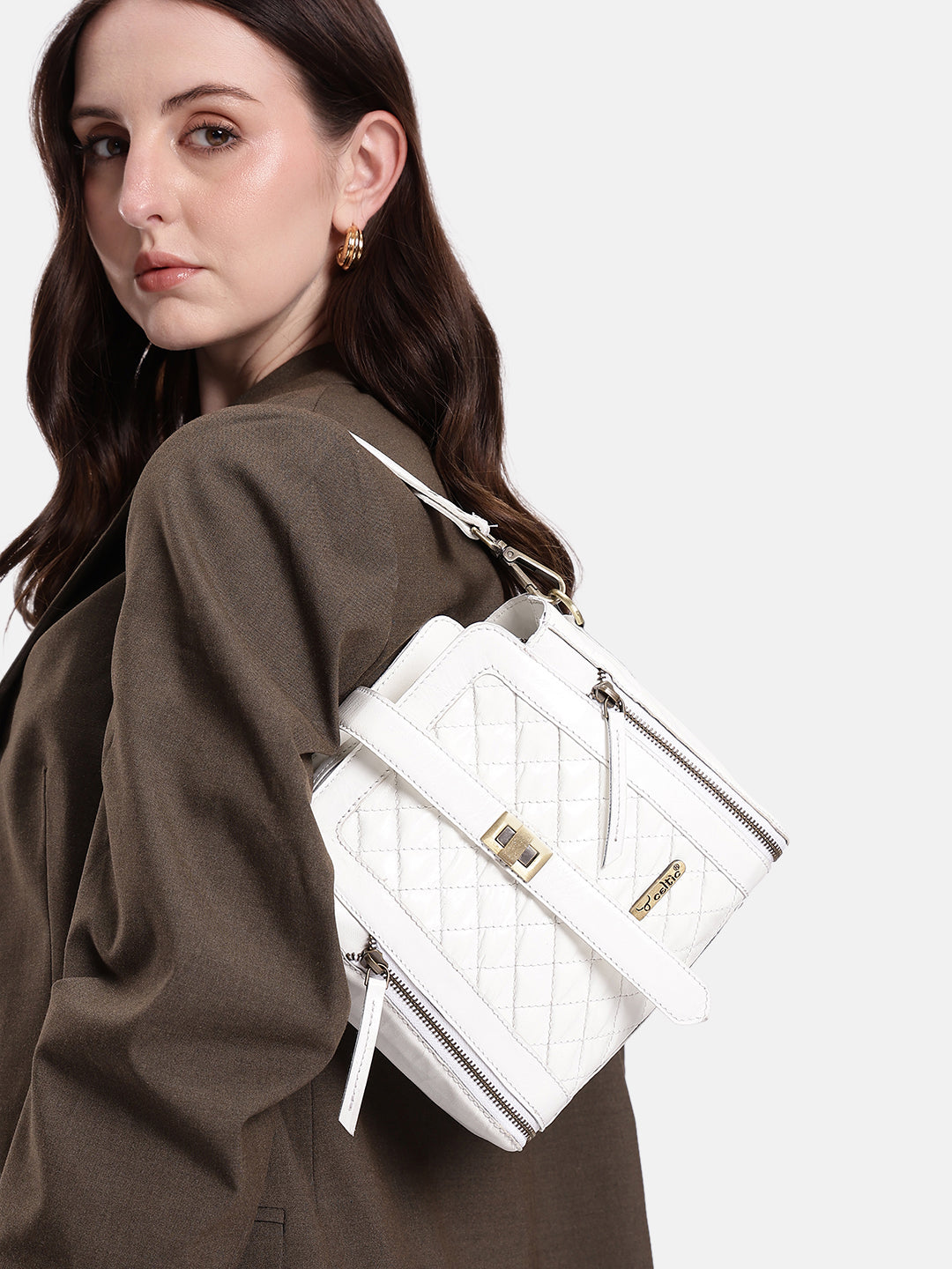Premium Quilted Leather Shoulder Bag – Stylish Everyday Crossbody Handbag