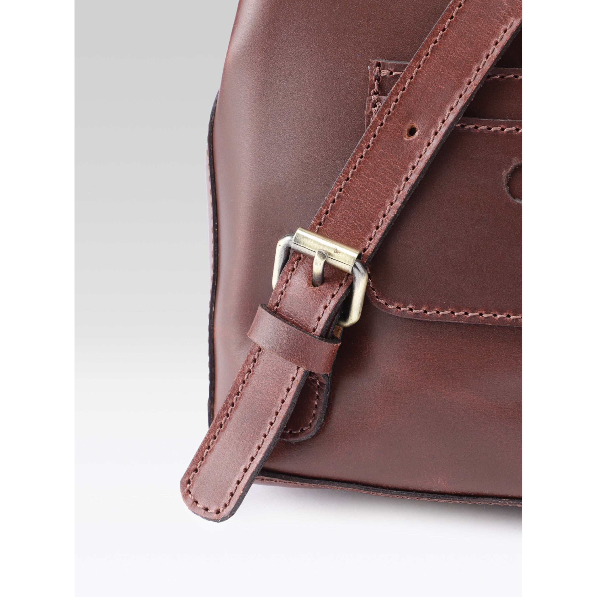 Premium Genuine Leather Mini Backpack for Women with Flap Closure