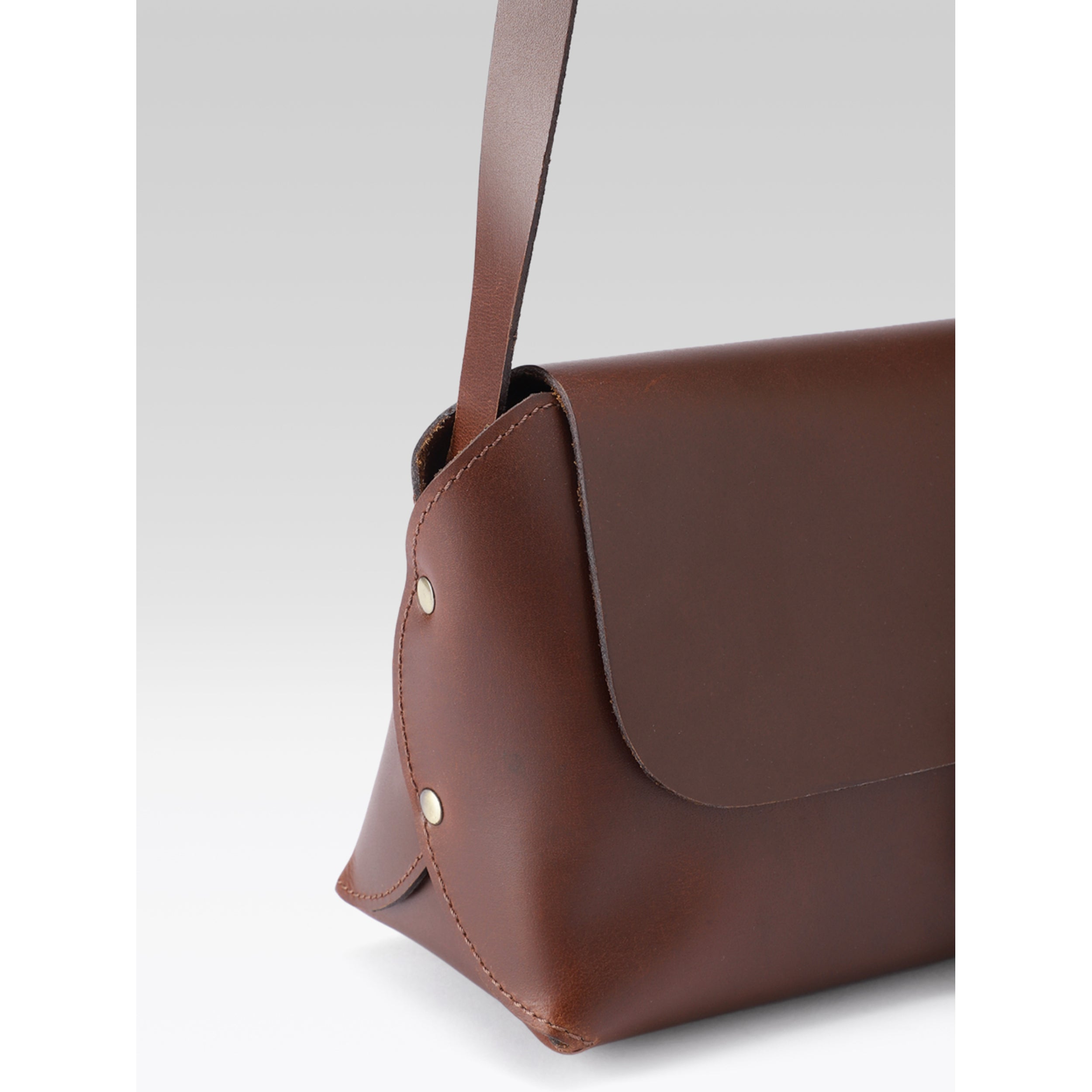 Premium Genuine Leather Structured Shopper Tote with Dual Compartments & Snap Closure