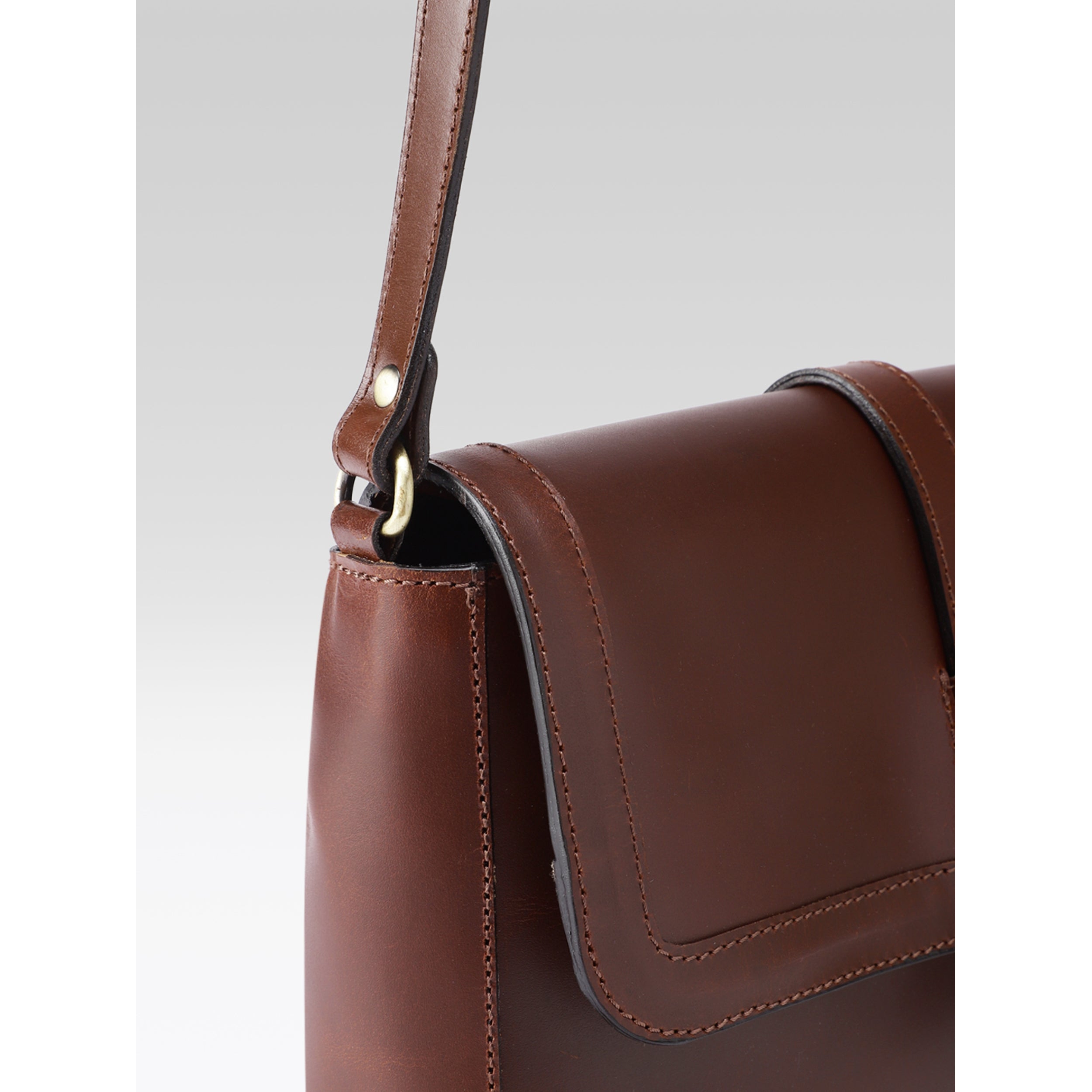 Premium Genuine Leather Sling Bag with Flap Closure,  & Adjustable Strap