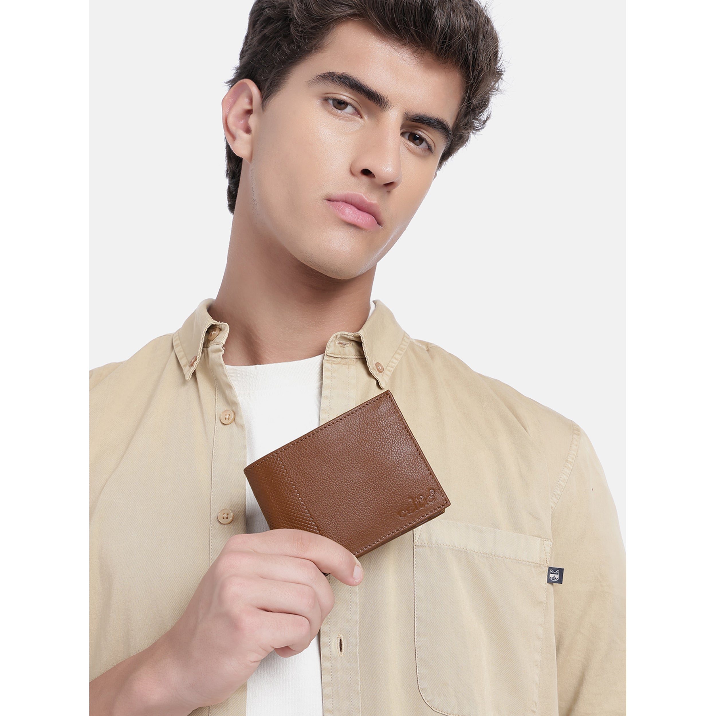 Premium Brown Textured Leather Belt & Wallet Combo for Men | Vintage Style Gift Set