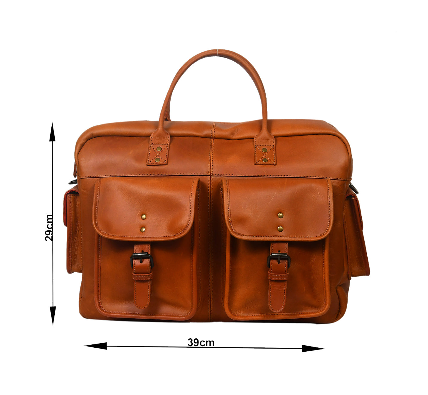 Unisex Leather Messenger & Travel Satchel Bag with Adjustable Shoulder Strap