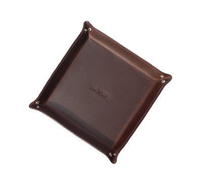 Celtic Dark Brown Color Pure Leather Tray For Office Use - CELTICINDIA