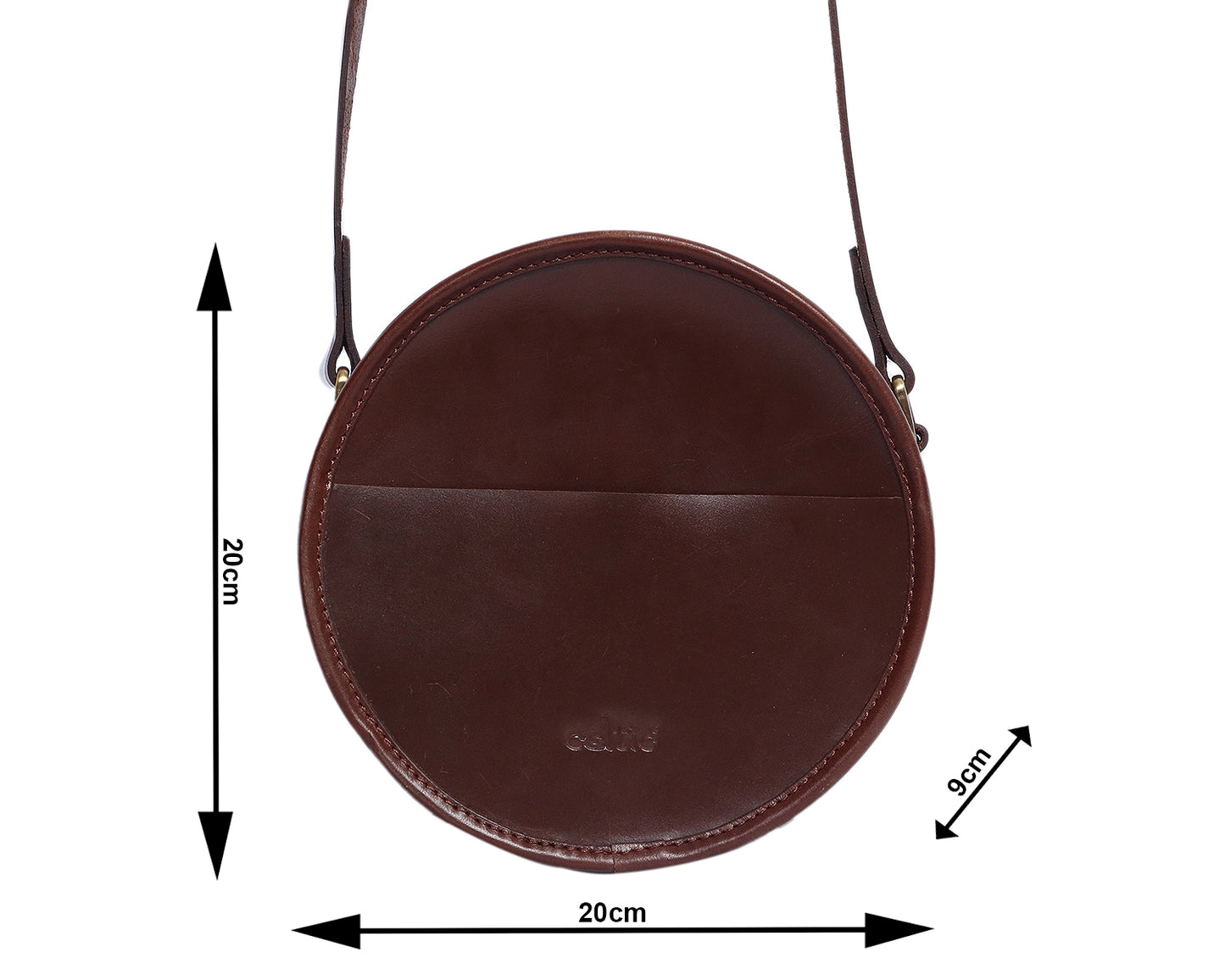 Stylish and Functional Brown Round Sling Bag - CELTICINDIA