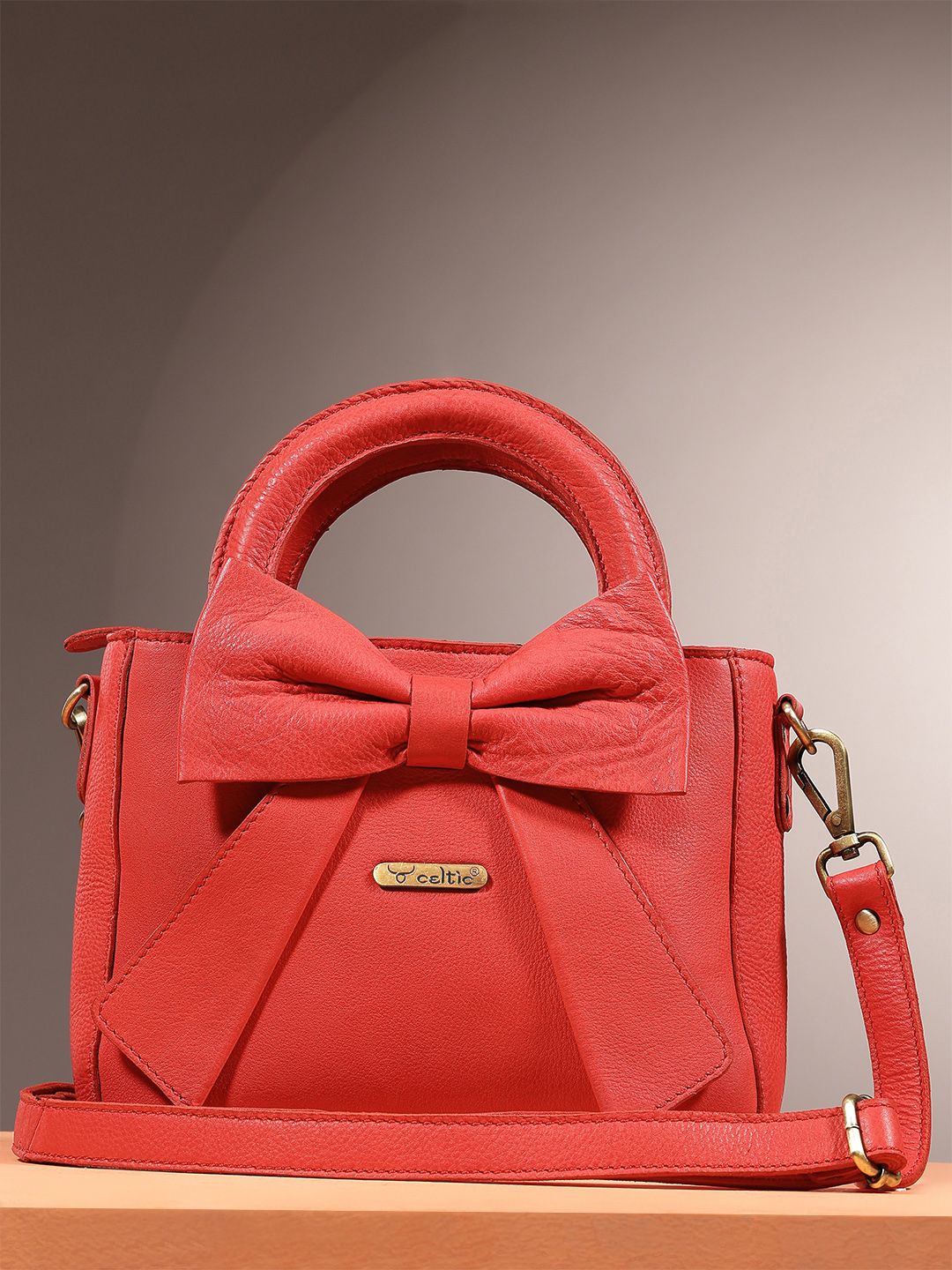 Premium  Leather Hand & Shoulder Bag for Women with Bow Detail