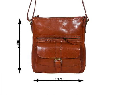 Elevate Your Style with our Tan Leather Sling Bag. - CELTICINDIA