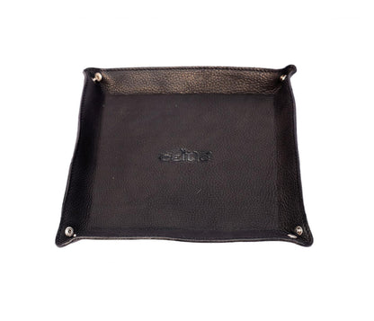 Celtic Black Color Pure Leather Tray For Office Use - CELTICINDIA